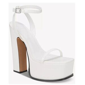 220$ Aaj by Aminah Tina Platform Formal Dress Sandals Women's Size 5.5 US White
